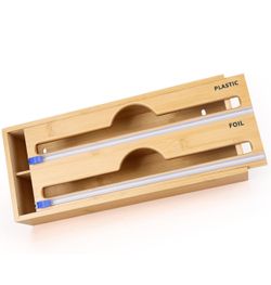 Bamboo Wood Foil Dispenser In Like New Condition 