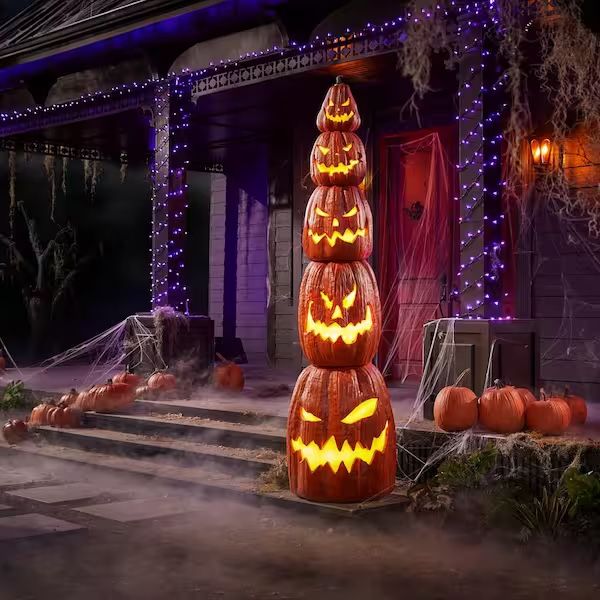 8 ft. Giant Sized LED Jack-O-Lantern Stack Halloween Pumpkin Not