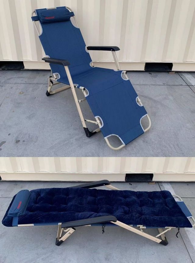 BRAND NEW $65 each Outdoor Patio Lounge Chair Lay Flat Camping Sleeping Bed Cot Foldable Portable with Thick Cushion Various Color Options