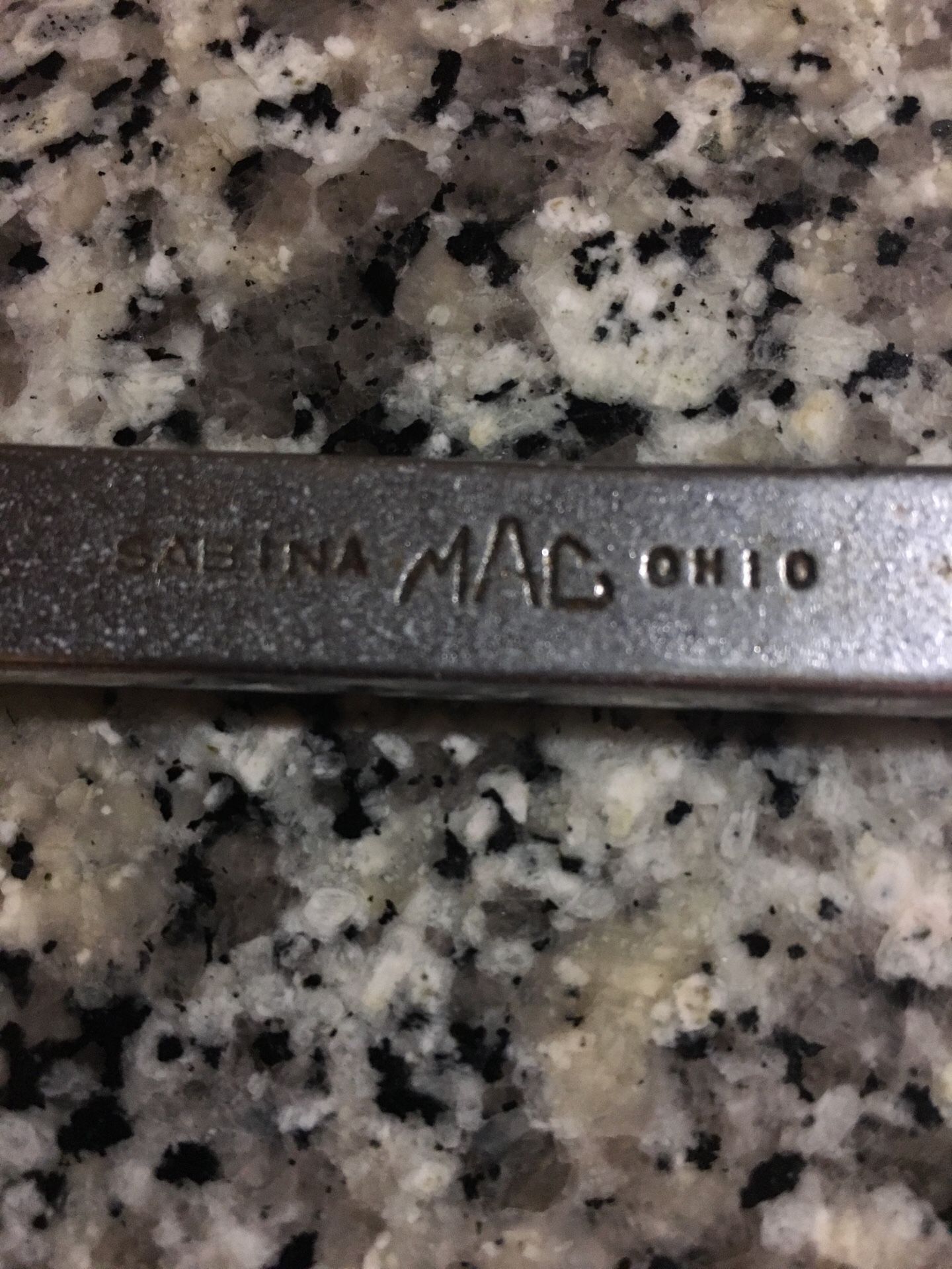 Sabina, Ohio-stamped MAC 11/16” combination open-end/line wrench