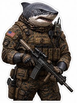 4” Tactical Shark Marines Operator intelligence AR 15 Sticker Waterproof Decal