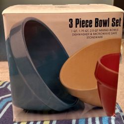 Brand New Retro Stoneware Mixing Bowls by The Market Place 