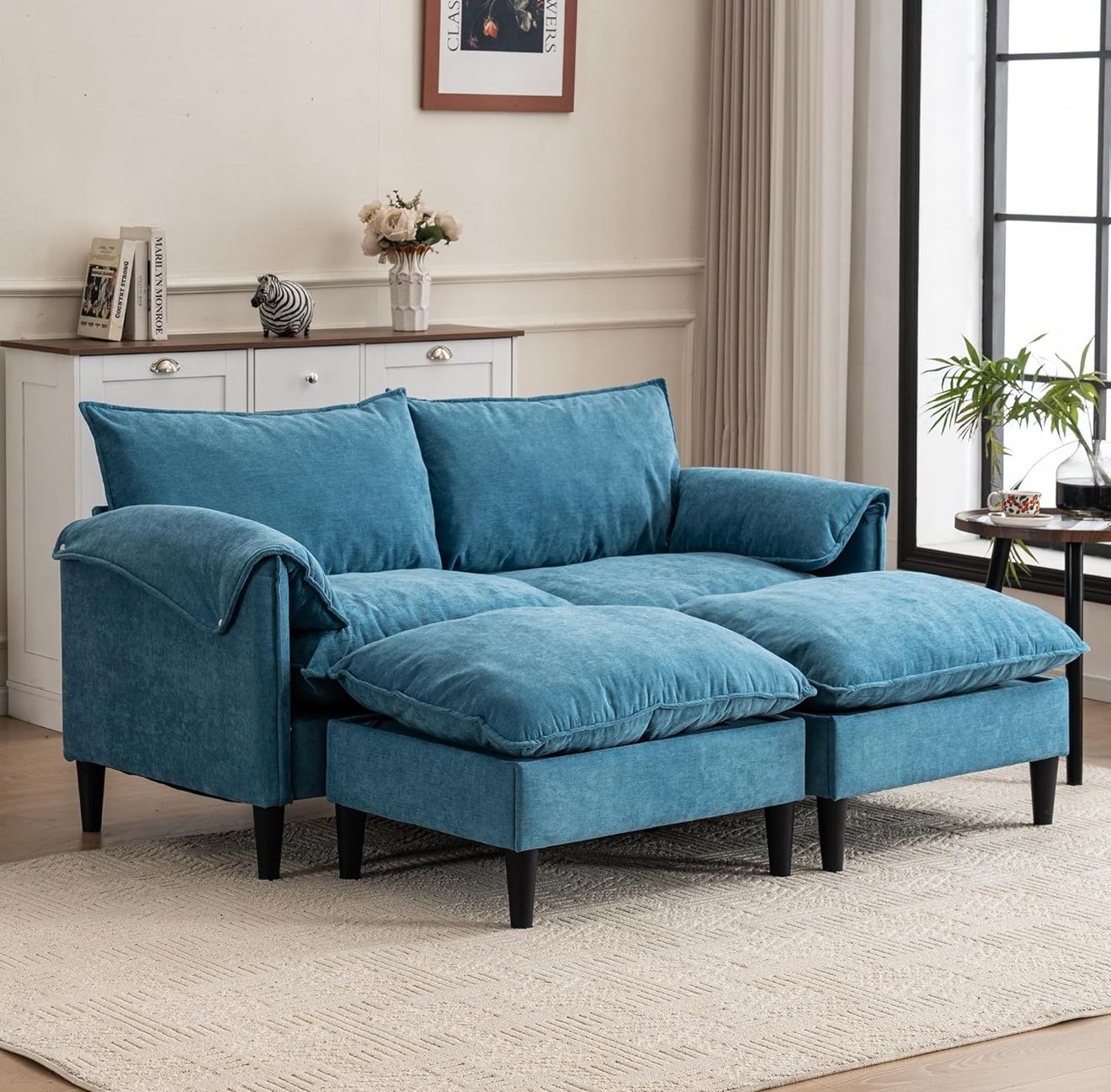 Brand new Sectional Couch for Living Room, Convertible U Shaped Sofa Couch with Footstools with Storage, Memory Foam Comfy Sectional Sofa for Bedroom,