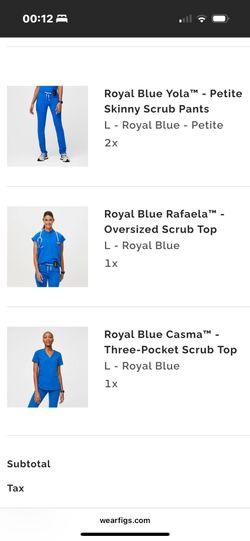 Figs Used Royal Blue 2 Set Scrubs