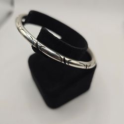 925 Sterling Silver Etched Bangle Bracelet 14.8g