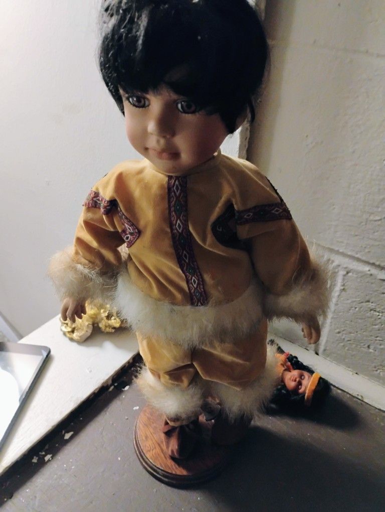 Vintage Native American Porcelain Doll