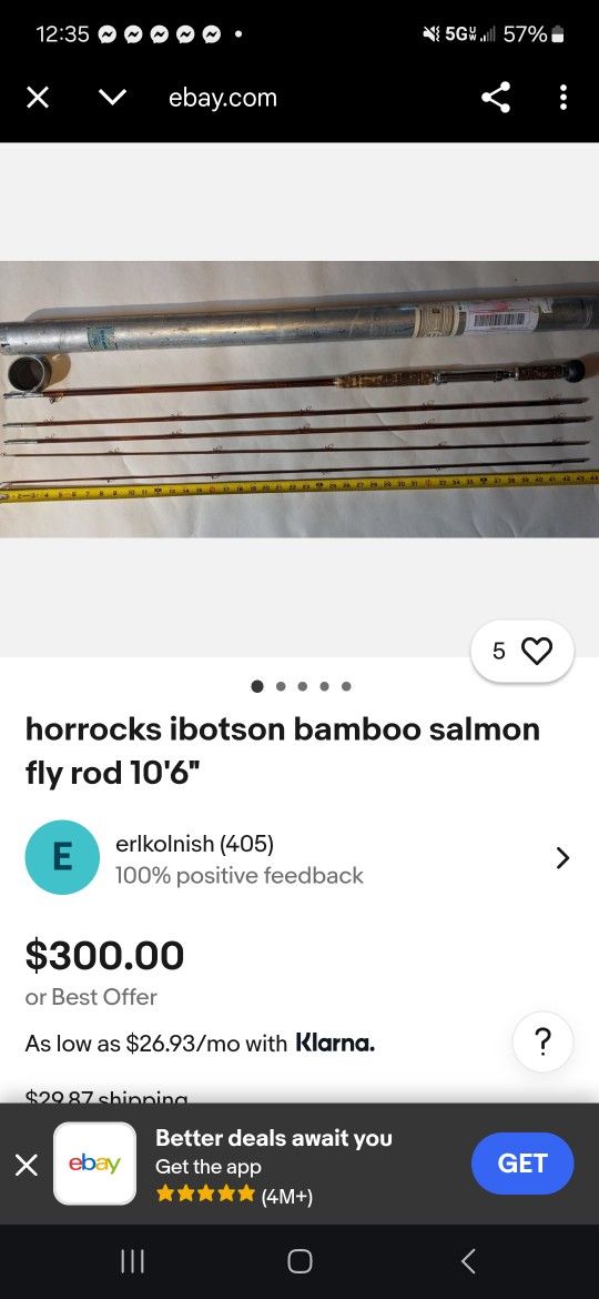 Horrocks Ibbotson Geneva Bamboo Flyrod