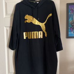 Ladies Puma Sweatshirt Dress With Pickets And Hoodie 