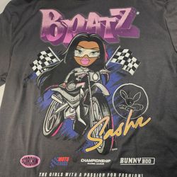Bratz Sasha Motorcycle Tee Grey Size Medium