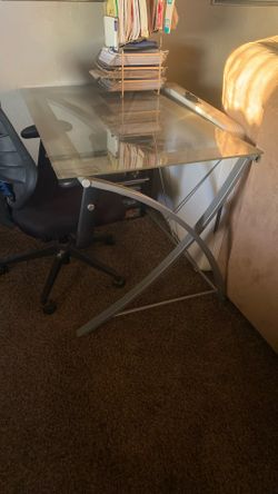 Escritorio  De Metal Gris 