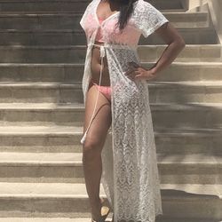 Kendall & Kylie Lacy Maxi Wrap Dress/Size:XS/$10