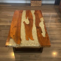 Crystalized Resin Wood Coffee Table