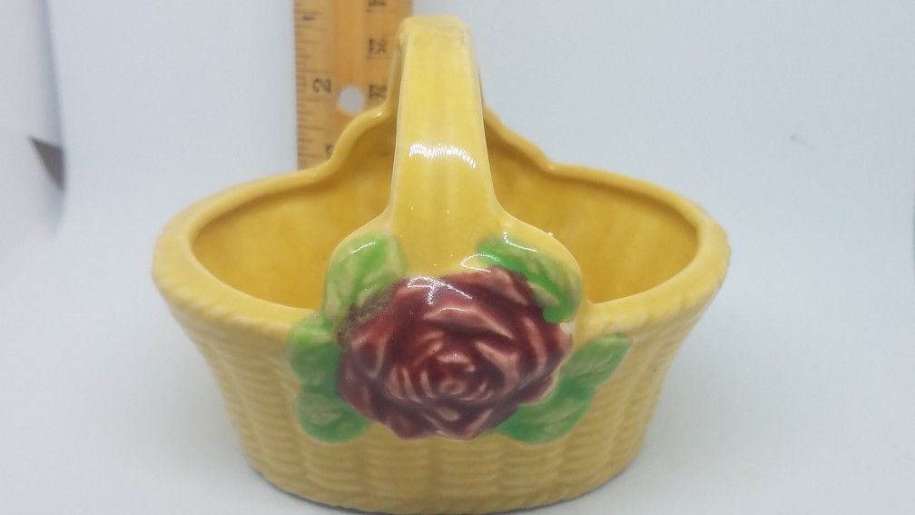 Hand painted ceramic basket from Japan