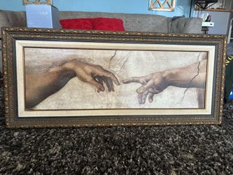 Large Framed Creation of Adam Canvas