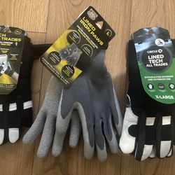 3 Pack Work Gloves XL Touchscreen Lined Iron Paws Pugs Circle K Bundle