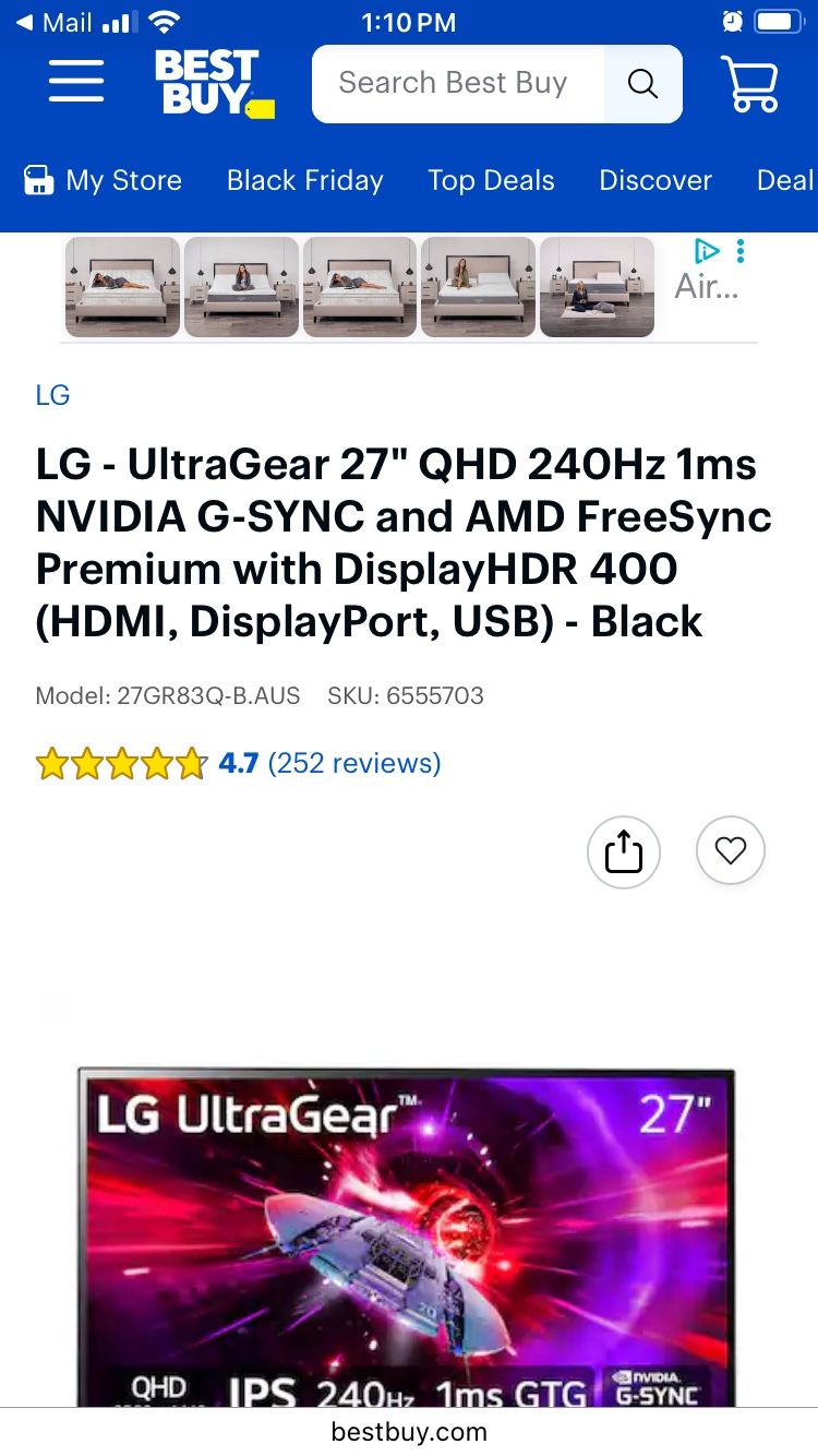 LG - UltraGear 27” QHD