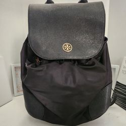 Tory Burch Bag Piper Flap Nylon Backpack Black Medium 