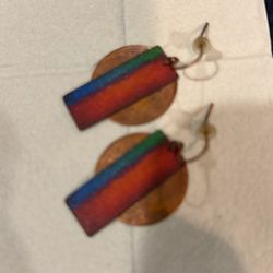 Copper artistic earrings
