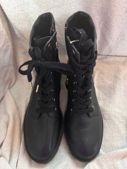 1298 Used Kate Spade Black Lace-Up Combat Ankle Boots size 7/8M.  $35.00 OBO