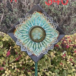 Repurposed Vintage Plates Garden Flower