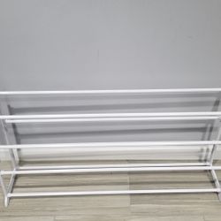 White 4 Shelf Shoe Rack