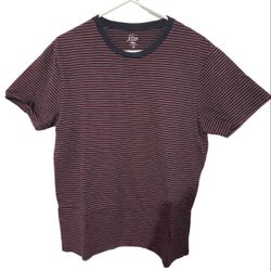 Authentic J Crew Knit Goods Shirt Mens Large Red Blue Short Sleeve Casual Adult