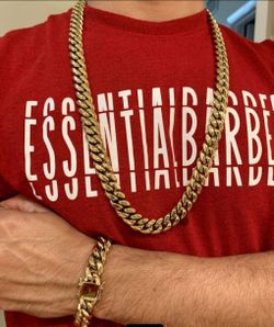 Cuban Link Set Gold Plated Doesn't Loses Color