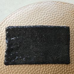Black Sequin Zippered Pouch