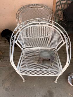 Vintage Wrought Iron Patio Chairs Set of 2