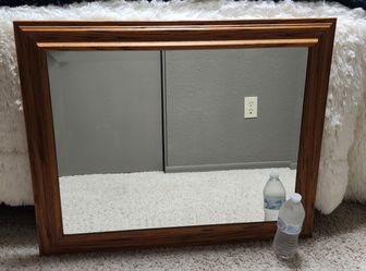 Solid Oak Beveled Mirror