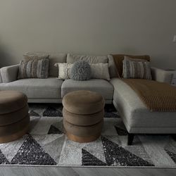  Right Chaise Sectional – Beige/Gray