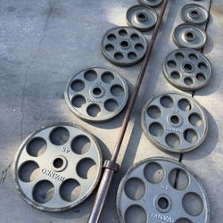 Ivanko revolvers machined Olympic weight plates 2 of each (45, 25, 35.10, 5, 2.5) 