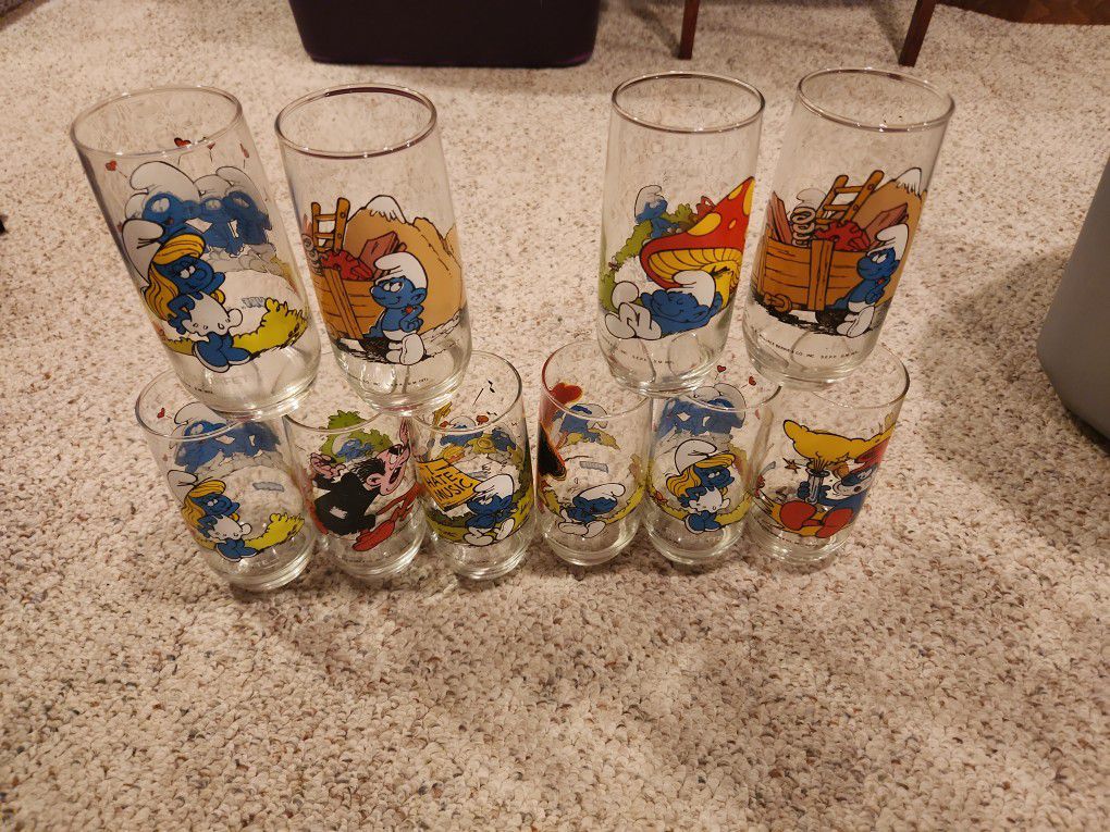 Vintage Smurf Glasses