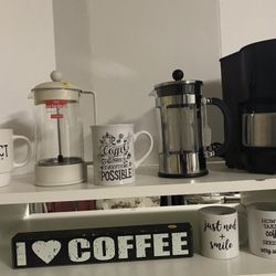 French Press Coffee Pot And  4 Cup Cuisanrt