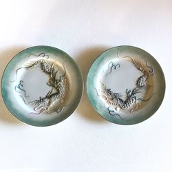 Vintage Handpainted Japanese Dragon Plates 