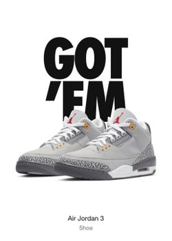 Air Jordan 3 Retro Cool Grey Size 9.5