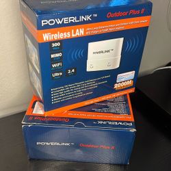 (10$ Each) Power Link Outdoor Plus 2 2000 M Long Distance 2.4 Ghz Wi-Fi Ultra 300 MbPS 