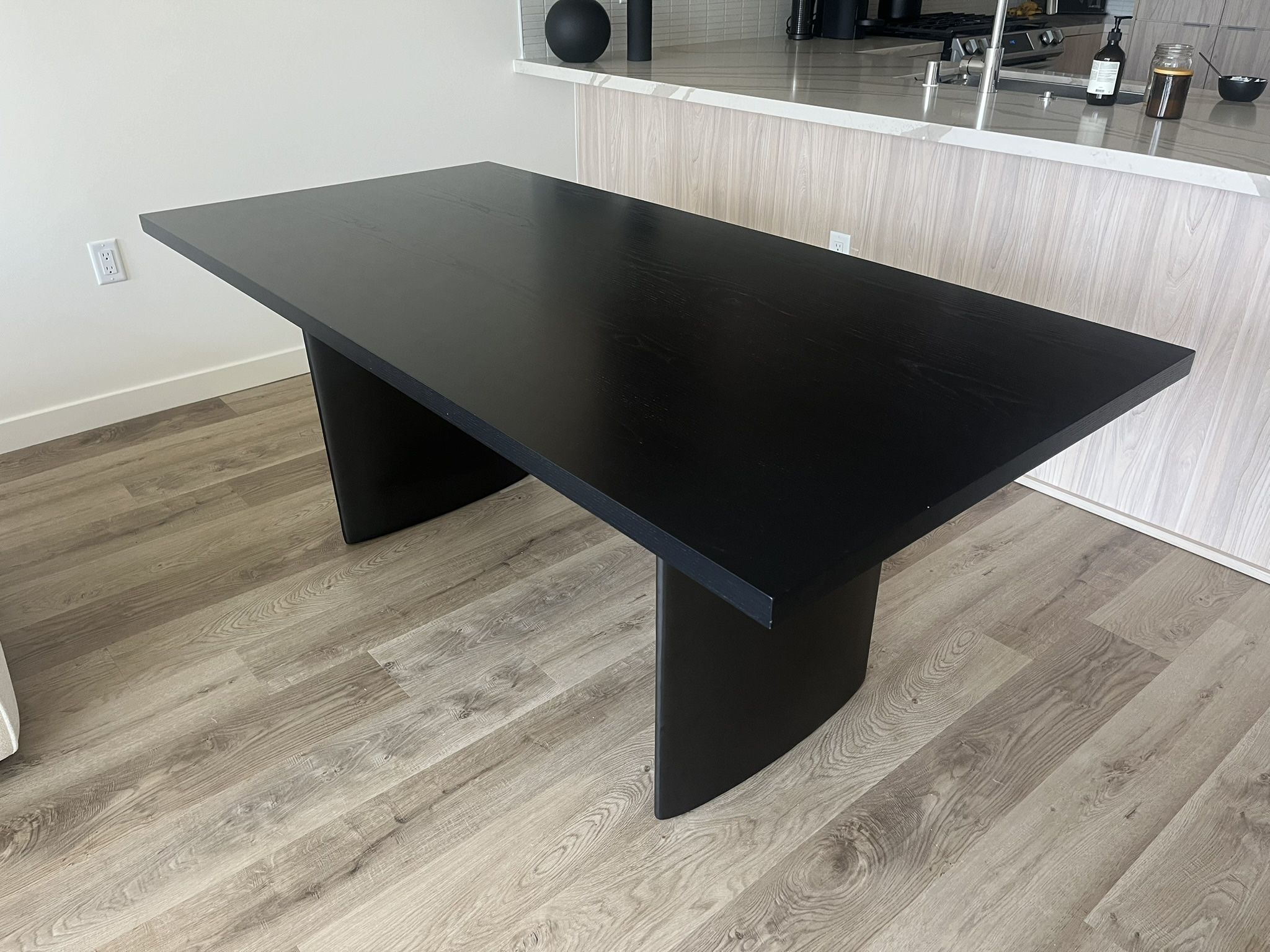 Solid Wood Dining Table Black 6ft (no Chairs)