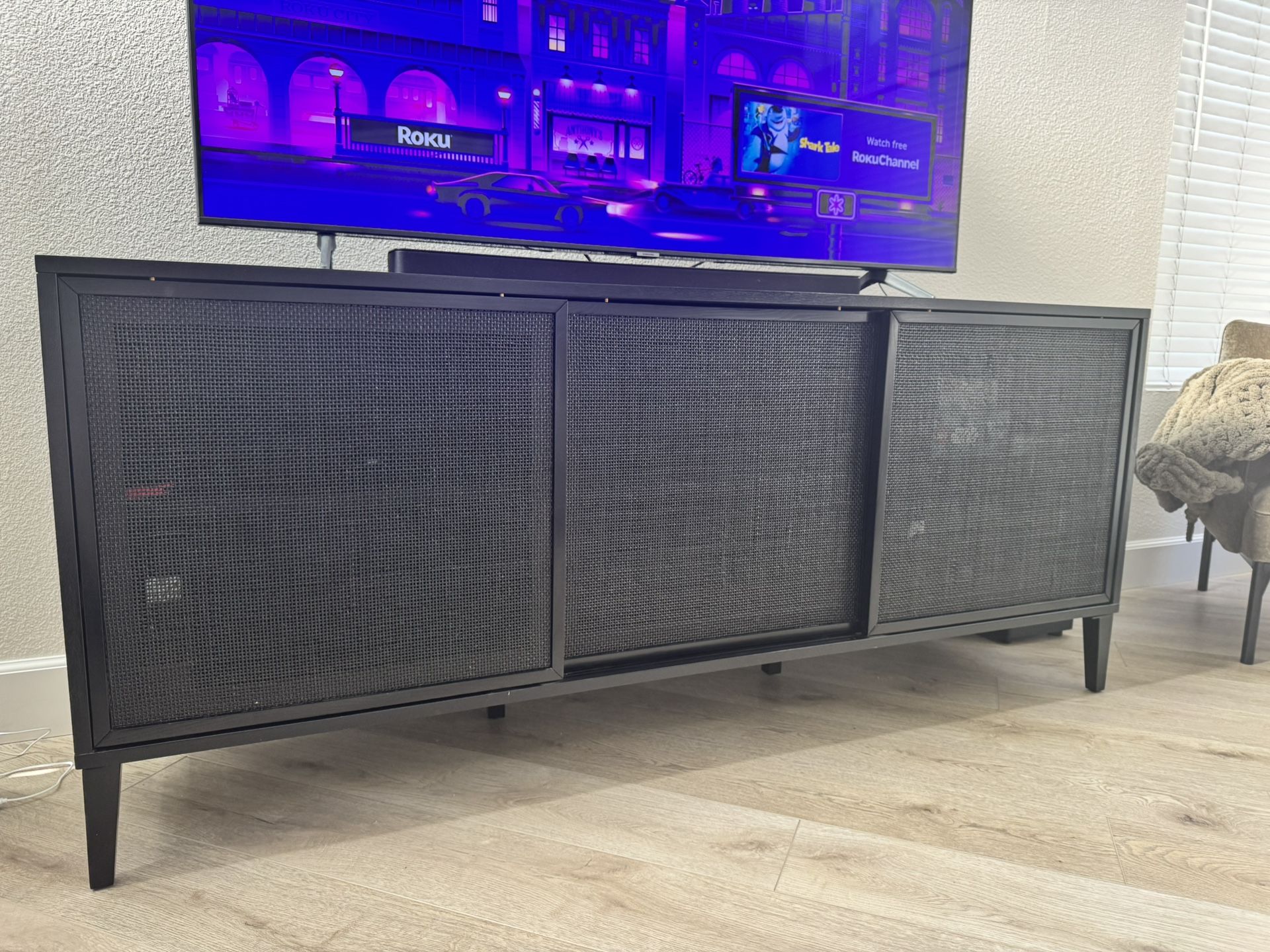 CB2 solid wood credenza