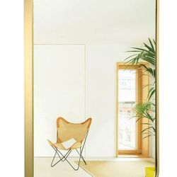 20"x30" Brushed French Gold Mirror for Wall, Gold Rounded Rectangle Mirror with Metal Frame Hanging for Bathroom Entryway Vanity,Living Room,Bedroom,V