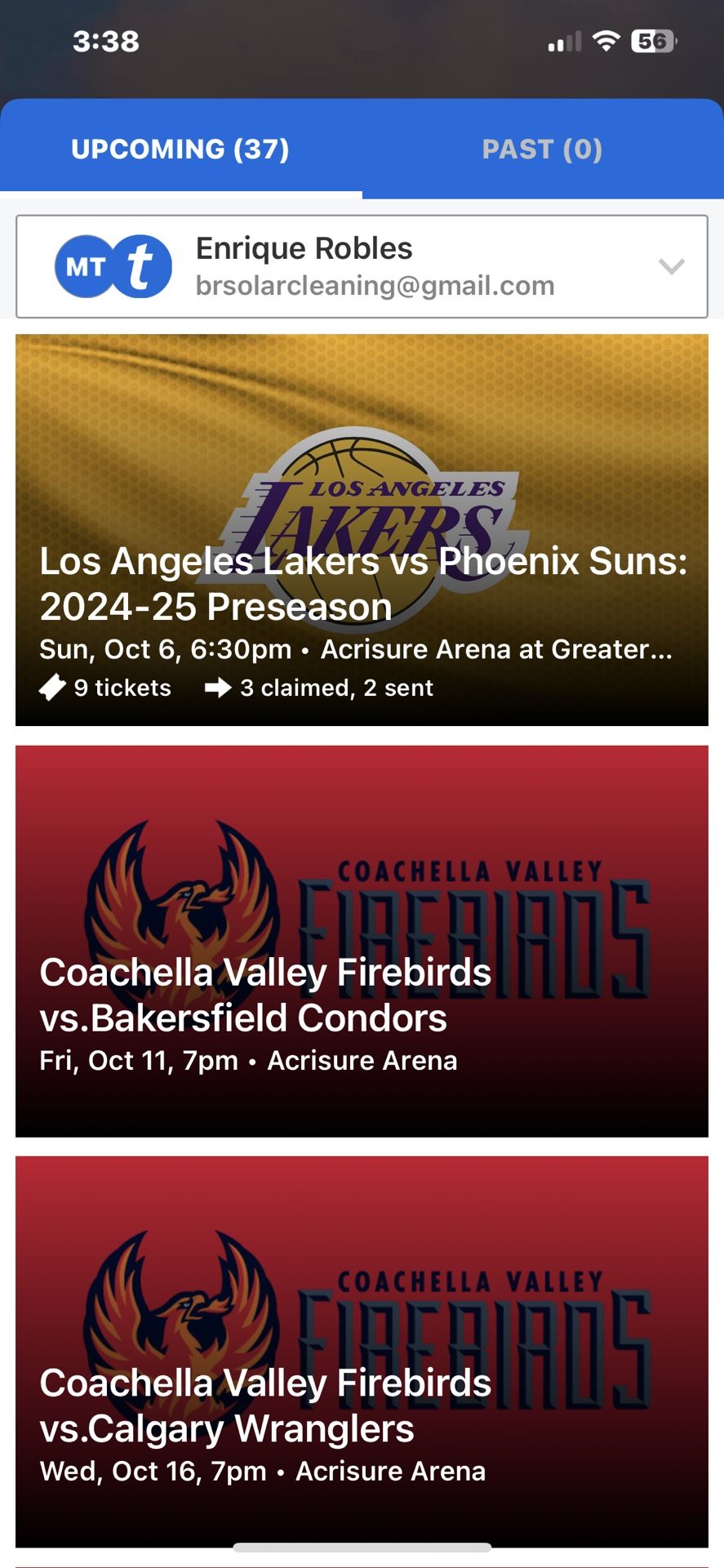 Lakers Vs Sun Tickets -2each