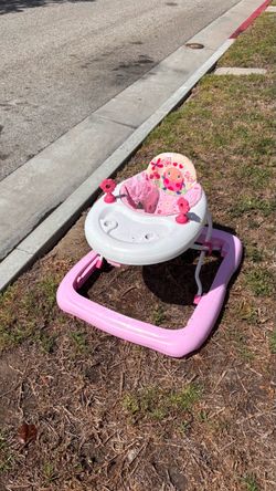 Pink Baby Walker with Activity Tray