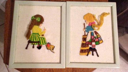 Vintage Needle Point Art Work.
