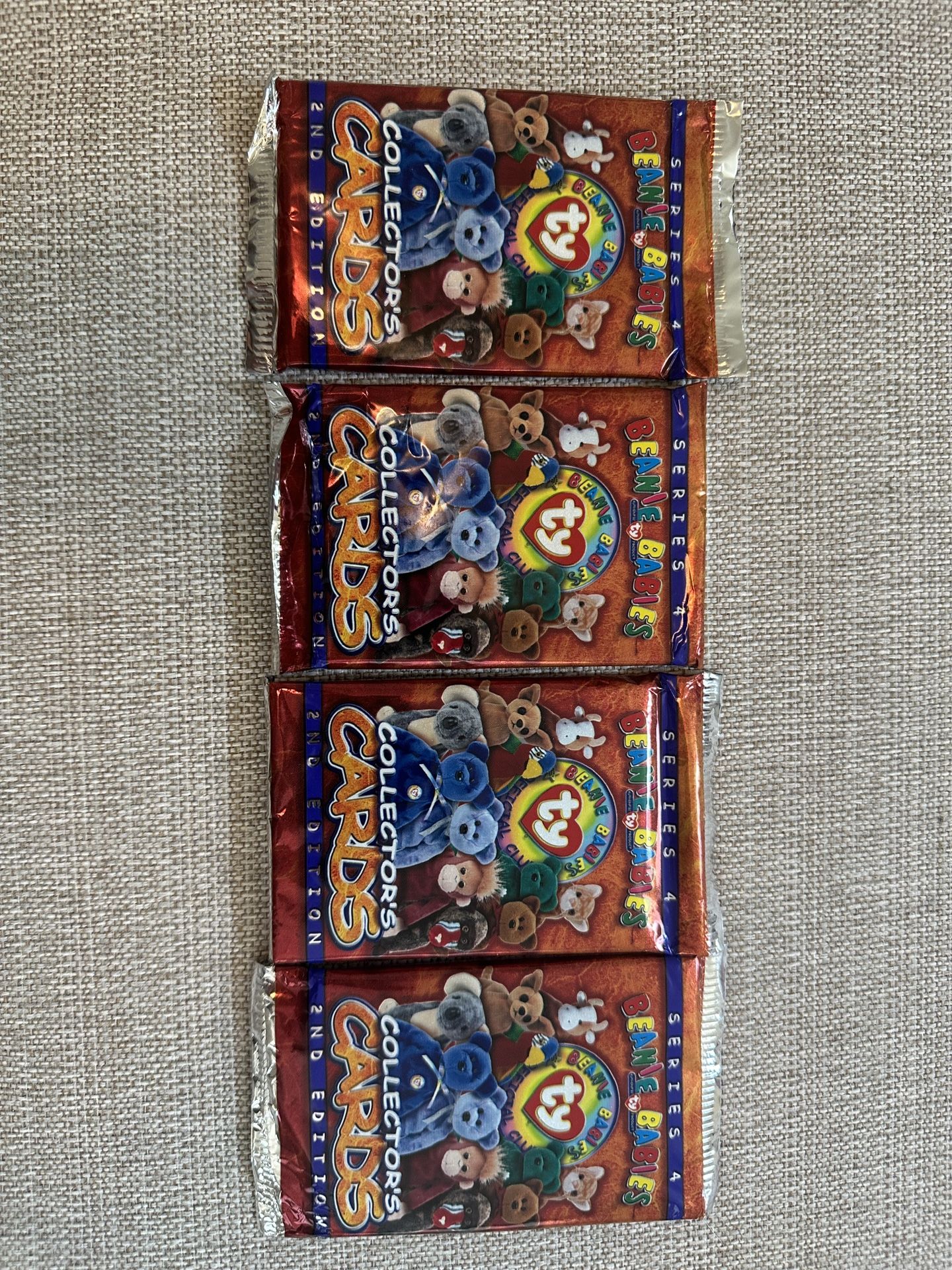 1999 ty beanie baby collector trading cards 4 packs new never opened