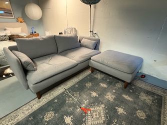 Ikea SÖNDERHAMN gray couch and ottoman