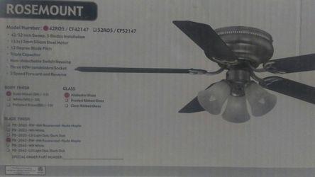 Brand new in the box Rosemount ceiling fan