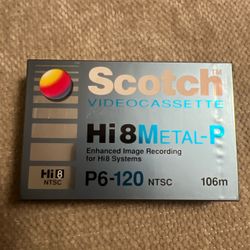 Scotch Hi8 Metal-P 8mm Video cassette Tape P6-120 New, sealed vintage
