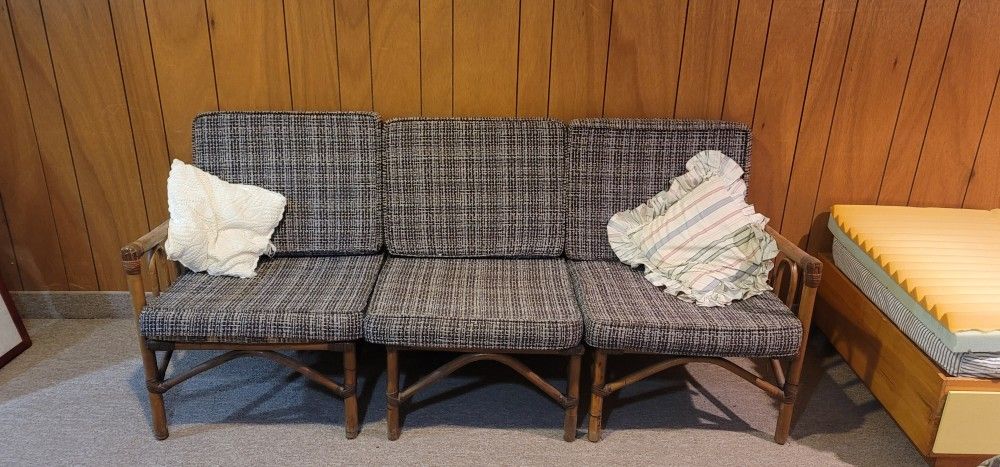 Vintage Rattan Bamboo Sofa