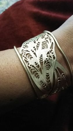 GoldTone Filigree Cuff Bracelet