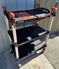 Crescent SITERUNNER 3-Shelf Heavy Duty Folding Jobsite Utility Cart for sale
